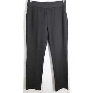 Soft Surroundings Black Straight Leg Travel Knit Pants SZ Medium Career Thick